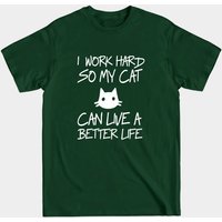 Travaille Dur Pour Mon Chat - T-shirt Amusant Pour Hommes — T-shirts pour hommes