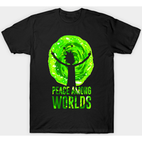 T-shirt pour hommes Rick and Morty Peace Among Worlds — T-shirts pour hommes