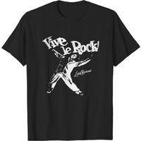 T-shirt Vive Le Rock! Rock pour hommes en noir — T-shirts pour hommes