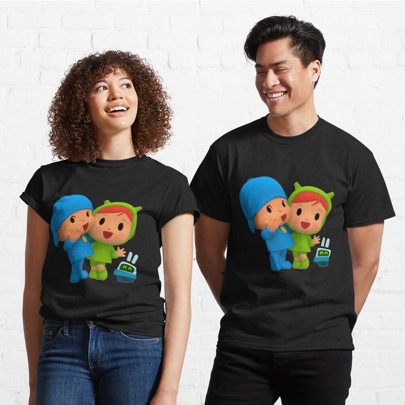 Pocoyo Funny T-Shirt for Men in Black — Mens T Shirts