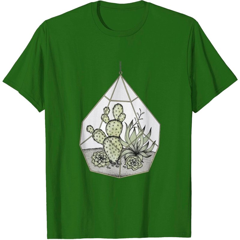 Succulent Terrarium Men's T-Shirt in Black — Mens T Shirts