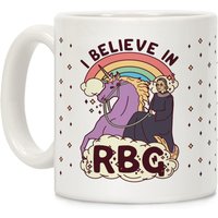 Lookhuman Ruth Bader Ginsburg Unicorn White 11 Ounce Mug — Mugs & Tumblers