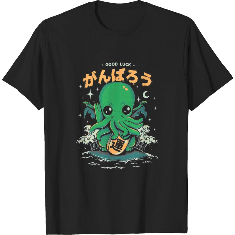 T-shirt noir pour hommes Good Luck Cthulhu — T-shirts pour hommes