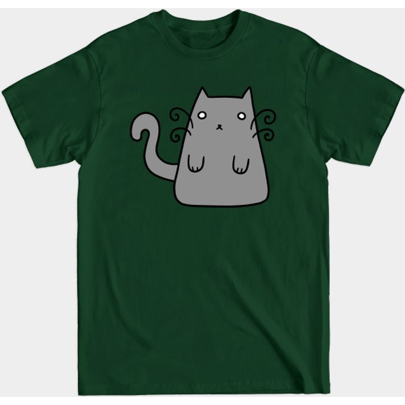T-shirt Curly Whiskers Kitty pour hommes - Noir — T-shirts pour hommes