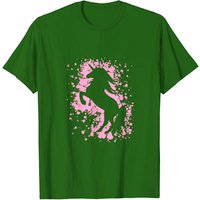 T-shirt pour hommes Silhouette de Licorne Rose