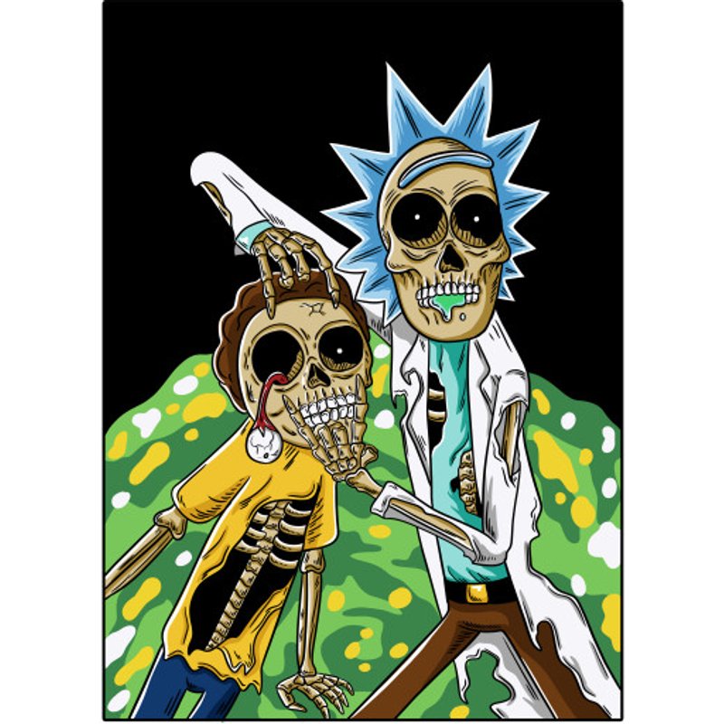 T-shirt pour hommes Skull Rick And Morty — T-shirts pour hommes
