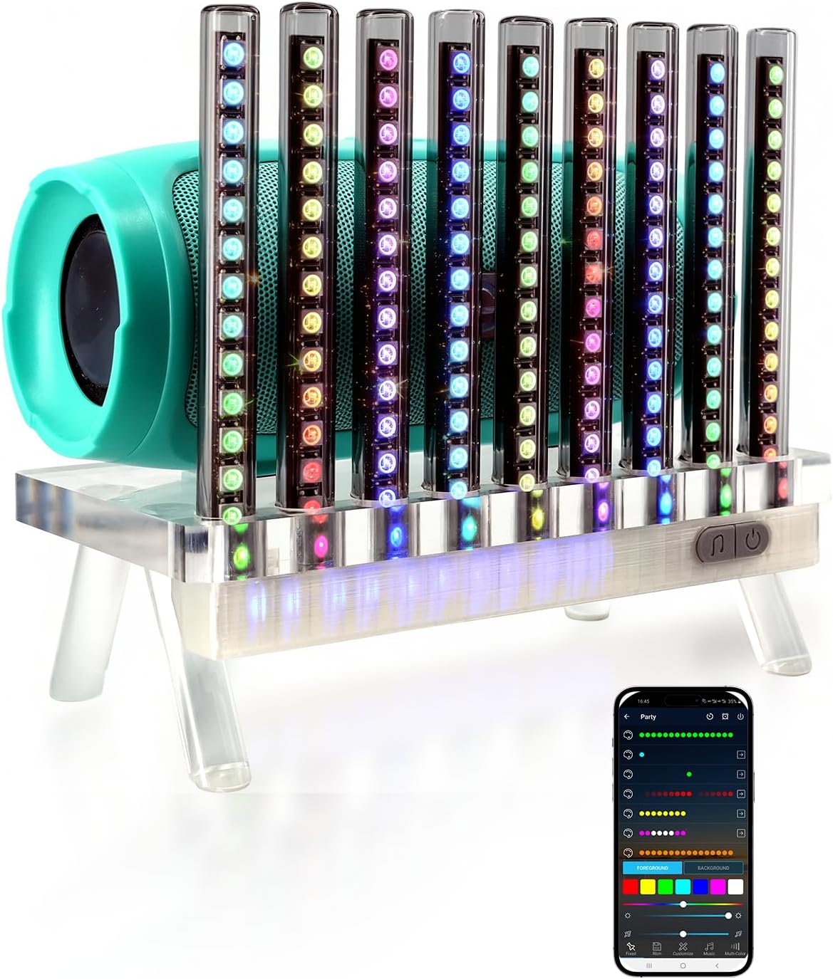 Lampe de Bureau LED Sync Musique Câblée avec Éclairage Ambiant Multicolore — Lampe de bureau menée