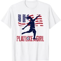T-shirt pour hommes Play Like Girl Équipe de football américain USA