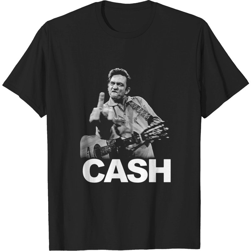 T-shirt classique Johnny Cash pour hommes en noir — T-shirts pour hommes