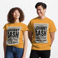 Johnny Cash Vintage Folsom Prison Concert Poster T-Shirt for Men