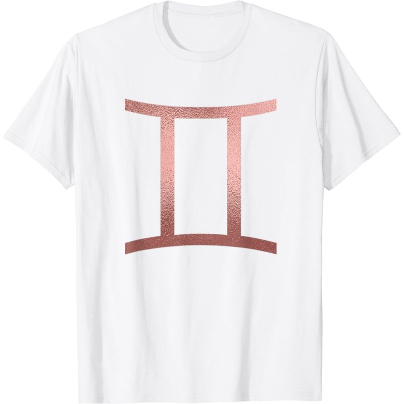 T-shirt pour hommes avec symbole des jumeaux en or rose — T-shirts pour hommes