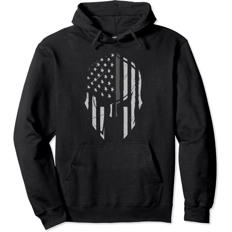Hoodie Drapeau des Agents Correctionnels avec Casque Spartiate — Sweats à capuche pour hommes