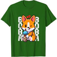 T-shirt Kawaii Corgi Bubble Tea pour hommes
