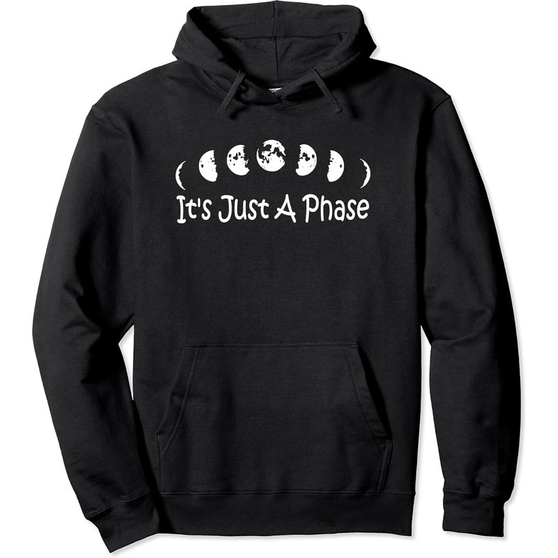 Hoodie Lune Phases de la Lune Unisexe Noir — Sweats à capuche pour hommes