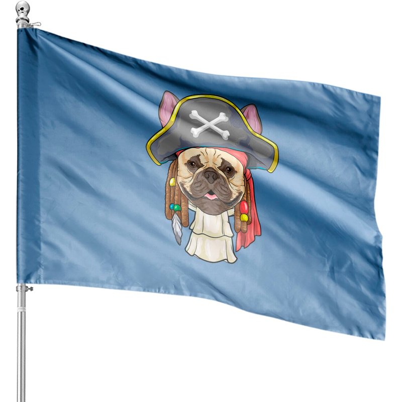 Drapeaux de Maison Pirate Dogs - Design Bulldog Français Halloween — Drapeaux décoratifs