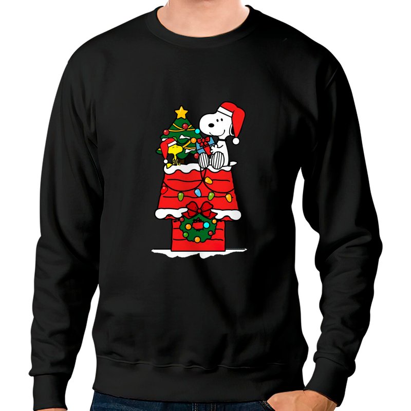 Snoopy Célébrer Noël avec Woodstock Sweatshirt Unisexe — Sweats à capuche pour hommes
