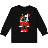 Snoopy Celebrate Christmas with Woodstock - Kids Long Sleeve T-Shirt — Mens T Shirts