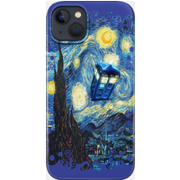 Blue Phone Booth Starry The Night - Tardis Phone Case