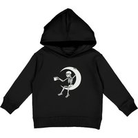 Halloween Coffee Skeleton Half-Moon Kids Pullover Hoodie — Mens Hoodies
