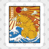 Catzilla Off Kanagawa - Catshirt Sticker