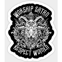 Worship Satan Respect Women - Autocollant Satanique Baphomet — Autocollants et stickers