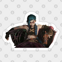 Jinx On Her Throne - Arcane Lol Powder Transparent Art Sticker — Stickers & Decals