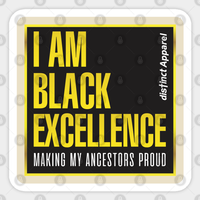 Autocollant I Am Black Excellence - Noir