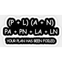 Votre plan a été contrecarré - Autocollant de mathématiques