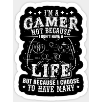 Autocollant Gamer Life Choice - Concept de Plusieurs Vies