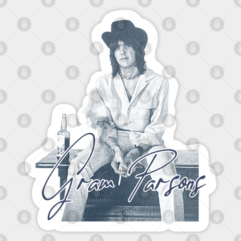 Gram Parsons Outlaw Country Vices Tribute Sticker — Stickers & Decals