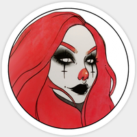 Autocollant de Fille Clown Mignonne