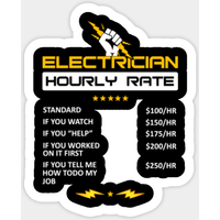 Autocollant Taux Horaire Électricien