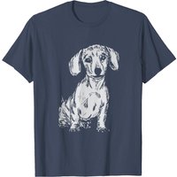 T-Shirt Dachshund Assis pour Hommes en Noir