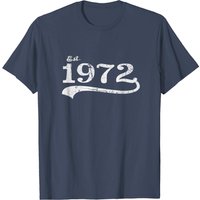 T-shirt Vintage Est. 1972 pour hommes en noir