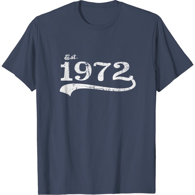 T-shirt Vintage Est. 1972 pour hommes en noir — T-shirts pour hommes