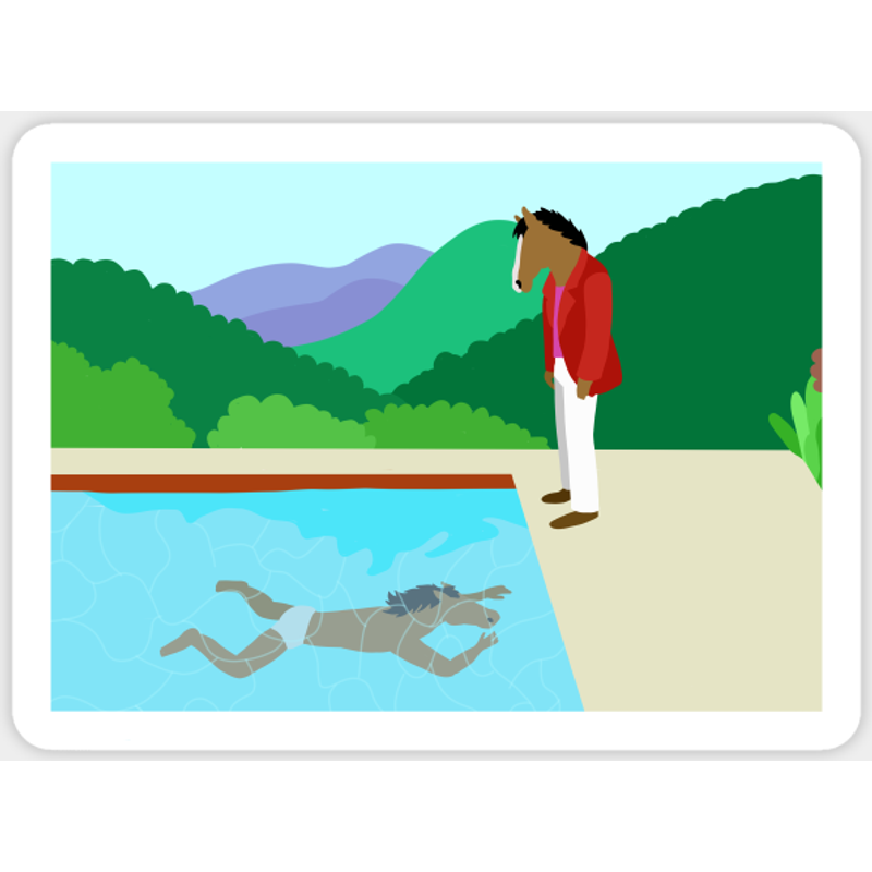 Minimal Horseman Bojack Sticker — Stickers & Decals