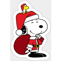Autocollant Joyeux Snoopy Père Noël