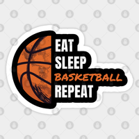Autocollant Manger Dormir Basketball Répéter