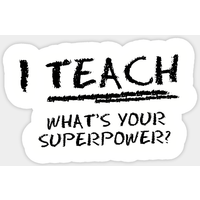 J'enseigne Quel Est Votre Superpouvoir? Autocollant Enseignant — Autocollants et stickers
