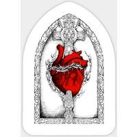 Sacred Heart of Jesus Christ Red Variant Sticker — Stickers & Decals