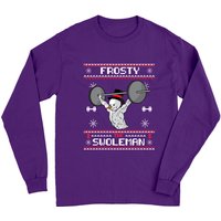 Pull de Noël Moche à Manches Longues Frosty The Swoleman — T-shirts pour hommes