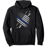 Hoodie Lifting Policeman et Leo Powerlifting - Thin Blue Line USA — Sweats à capuche pour hommes