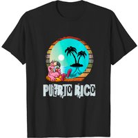 T-shirt Flamant Rose Coucher de Soleil Porto Rico pour Hommes