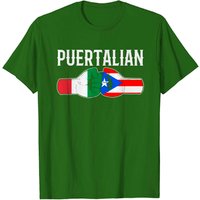 Bandera Italian T-Shirt with Puerto Rican and Italian Flag Design — Mens T Shirts