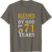 T-shirt Vintage Blessed Gif 71e Anniversaire — T-shirts pour hommes