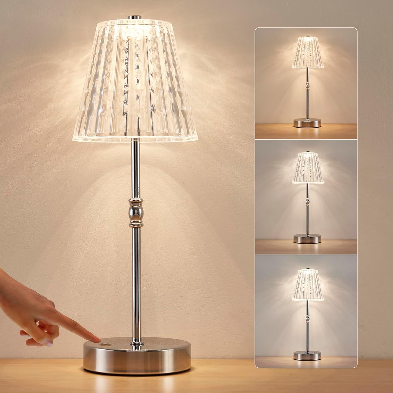Lampe de Table Sans Fil SAIWEYA avec Batterie Rechargeable et Contrôle Tactile — Lampe de bureau menée