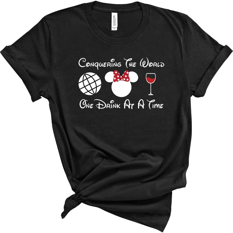 Conquering The World One Drink At A Time Custom T-Shirt for Men — Mens T Shirts