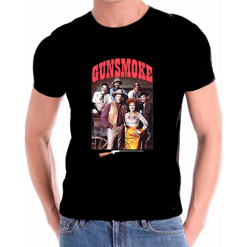 Gunsmoke Cast Pastel Painting T-Shirt for Men — Mens T Shirts