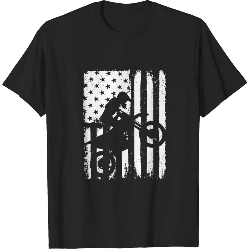 Motocross United States American Dirt Bike Vintage T-Shirt — Mens T Shirts