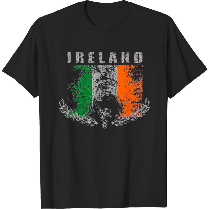 T-Shirt Vintage Irlandais avec Drapeau Distressé pour Hommes — T-shirts pour hommes